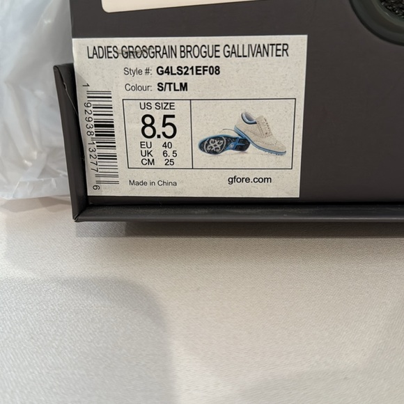 G/FORE Ladies Grosgrain Brogue Gallivanter Cream and Blue Golf Shoes 8.5 - Picture 5 of 5